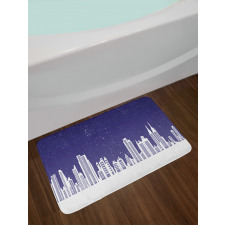 New York Skyline Starry Night Bath Mat