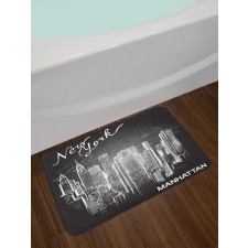 New York Manhattan Skyscrapers Bath Mat