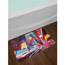 Colorful Night Times Square Bath Mat