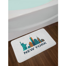 Simple New York Text Landmarks Bath Mat