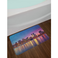 Manhattan Vivid Dusk Skyline Bath Mat