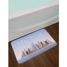 Pastel Tones Big Apple Skyline Bath Mat