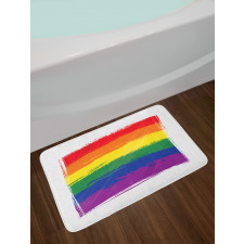 Watercolor Rainbow Flag Love Bath Mat