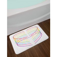 Vivid Outline Heart Drawings Bath Mat