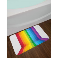 Shade of Rainbow Colors Line Bath Mat