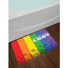 Support LGBT Celebration Flag Bath Mat