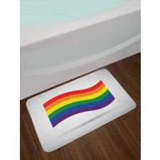 Waving Gay Flag Illustration Bath Mat