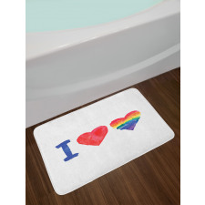 Watercolor I Love LGBT Homo Bath Mat