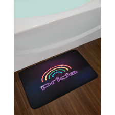 Neon Lamb Look Rainbow Lines Bath Mat