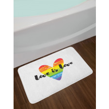 Love is Love Rainbow Heart Bath Mat