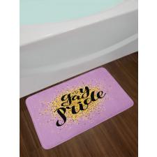 Gay Pride Dots on Lilac Bath Mat