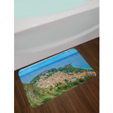 Sea Coast Town Aerial View Bath Mat