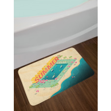 Summer Beach Ocean Fun Bath Mat