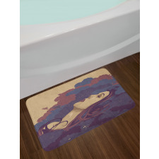 Abstract Floral Art Woman Bath Mat