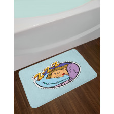 Comic Book Sleeping Girl Bath Mat