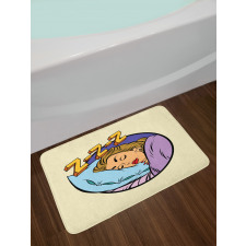 Beauty Sleeping Woman Pop Art Bath Mat