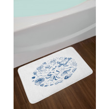 Jellyfish Turtle and Shell Bath Mat