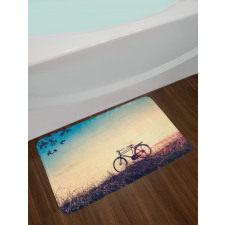 Sunset Bicycle Pastel Bath Mat