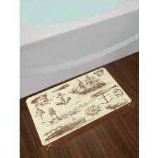 Oceanic Drawing Effect Bath Mat