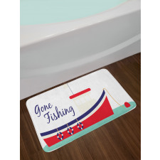 Cartoon Fishing Boat Bath Mat