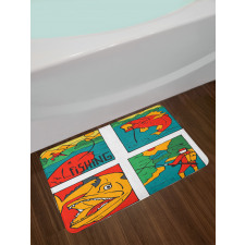 Fisherman Caricature Bath Mat