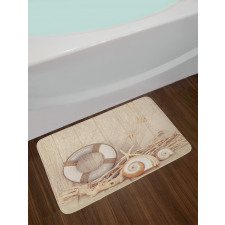 Life Buoy Wooden Sepia Bath Mat