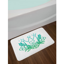 Majestic Crown and Flowers Bath Mat