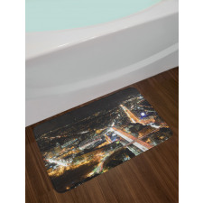 Skyline at Night City Bath Mat