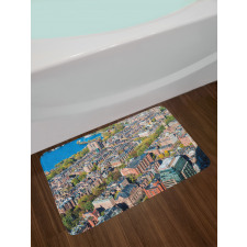 Aerial View of Buildings Bath Mat