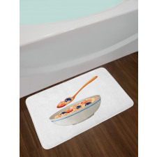 Spoon and Bowl of Porridge Bath Mat