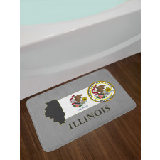 State Map and Flag Eagle Bath Mat