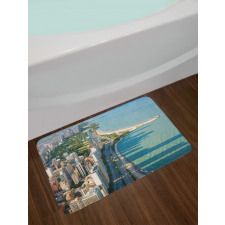 Aerial Vista Chicago City Bath Mat