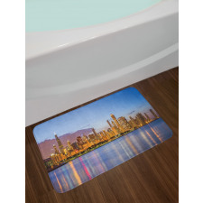 Night Panorama Skyline Bath Mat