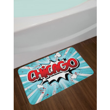 Pop Art Comic Book Chicago Bath Mat