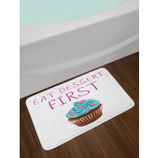 Dessert Cupcake Doodle Bath Mat