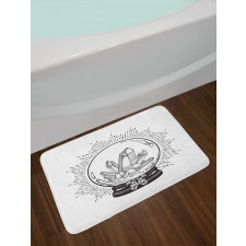 Crystal Ball with Gems Sketch Bath Mat