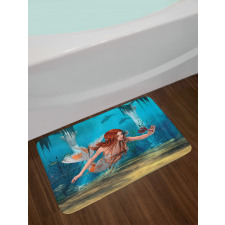 Magic Aqua Sea Lily Bath Mat