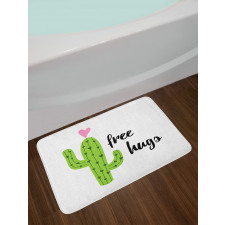 Cactus with Free Hug Words Bath Mat