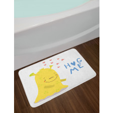 Monster and Hug Me Words Bath Mat