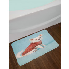 Puppy with Clothes Bath Mat