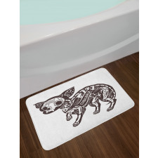 Floral Skeleton Bath Mat