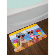 Tropic Summer Dog Friends Bath Mat