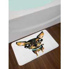 Gem Collar Big Eyed Dog Bath Mat