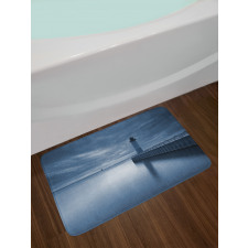 Lighthouse Overcast Sky Bath Mat