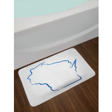 Simple Badger State Map Bath Mat