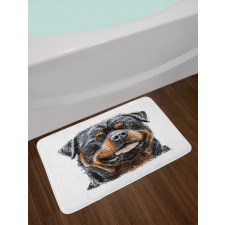 Hand Drawn Image of Dog Bath Mat