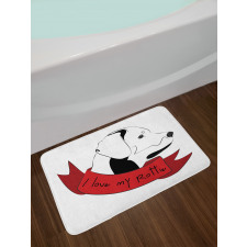 I Love My Rottie Doodle Bath Mat