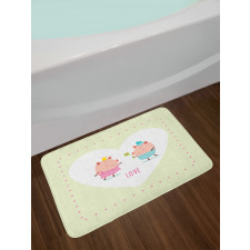 Boy Handing a Flower Romantic Bath Mat