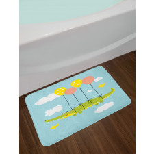 Flying Crocodile with Balloon Bath Mat