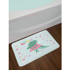 Female Crocodile with Love Bath Mat